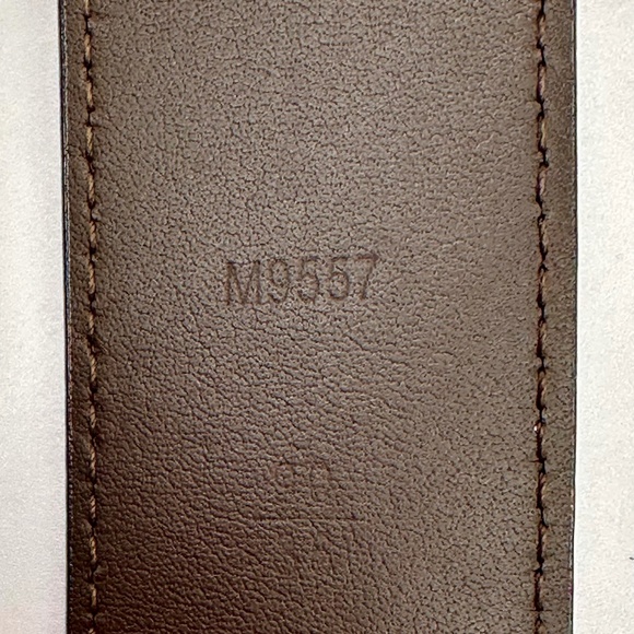 Louis Vuitton Checked Suede Belt / Olive Green MENS SZ 36 - Picture 6 of 7